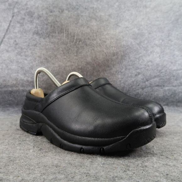 Pothia Shoes Womens 37 Clog Slip On Comfort Walking Work Leather Black Classic - Picture 1 of 14